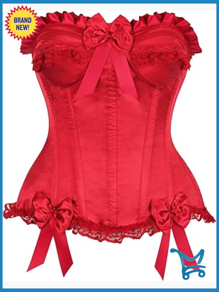Steel Boned Overbust Corset With Side Zipper Burlesque Plus Size